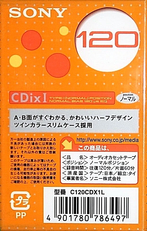 Compact Cassette: Sony  - CDix I 120