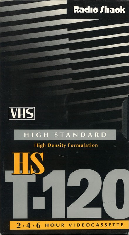 VHS, Video Home System Radio Shack HS 120 "HS T-120" Type I Normal 1996 USA