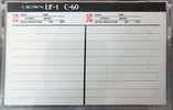 Compact Cassette Crown / Crown Radio Corporation UF-1 60 Type I Normal Unknown Country