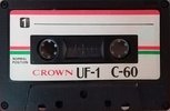Compact Cassette Crown / Crown Radio Corporation UF-1 60 Type I Normal Unknown Country