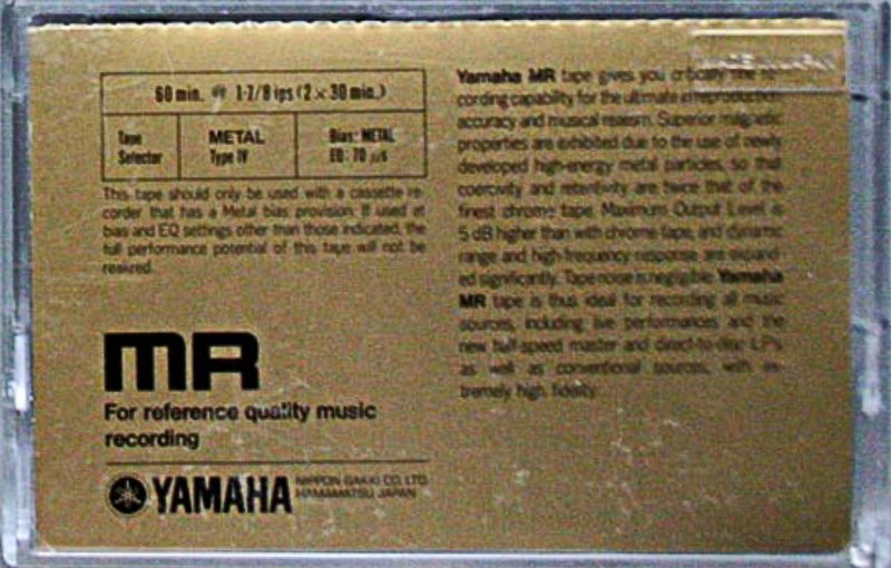 Compact Cassette Yamaha MR 60 Type IV Metal 1982 Worldwide