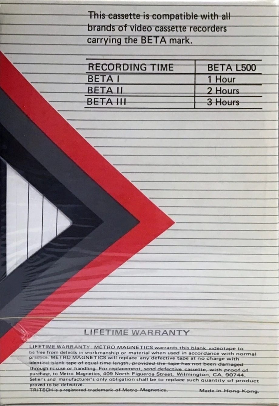 Betamax Tritech 60 Type I Normal USA
