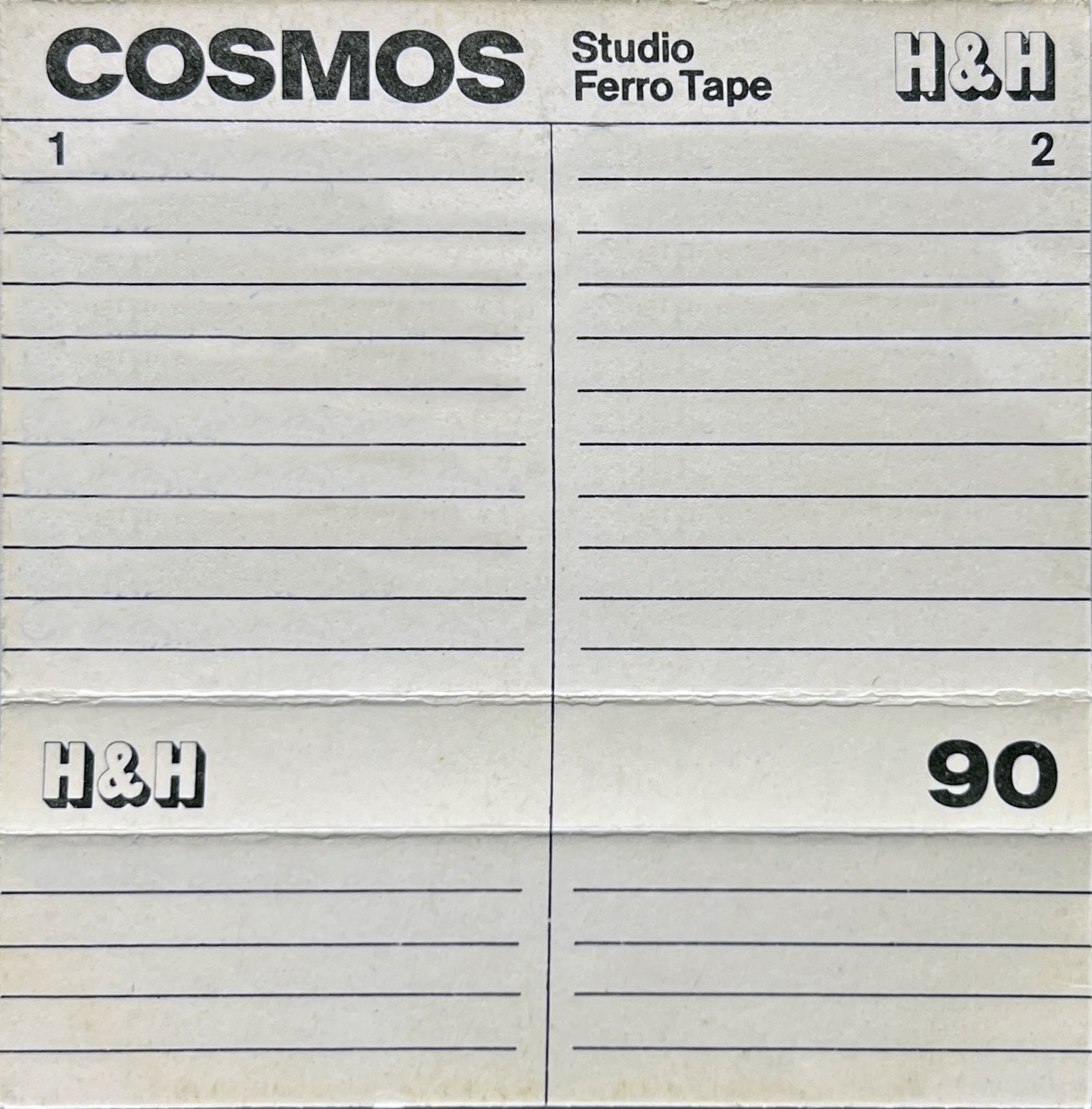 Compact Cassette H&H Cosmos Studio 90 Type I Normal 1977 Germany