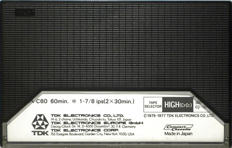 Compact Cassette Pioneer SA 60 Type I Normal 1975 Worldwide