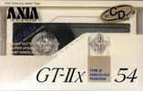Compact Cassette AXIA GT-IIx 54 "GT-2x W 54" Type II Chrome 1989 Japan