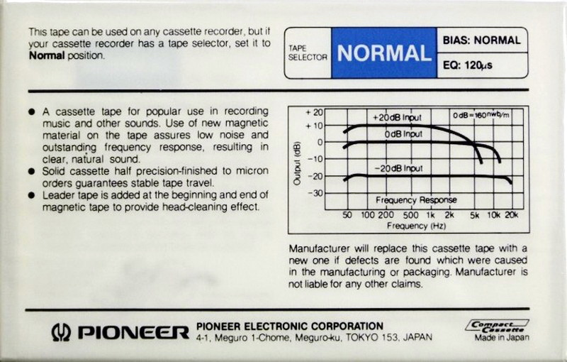 Compact Cassette:  Pioneer - N1 60