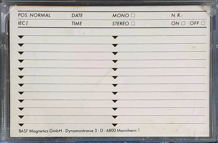 Compact Cassette BASF Ferro Standard I 90 Type I Normal 1991 Europe