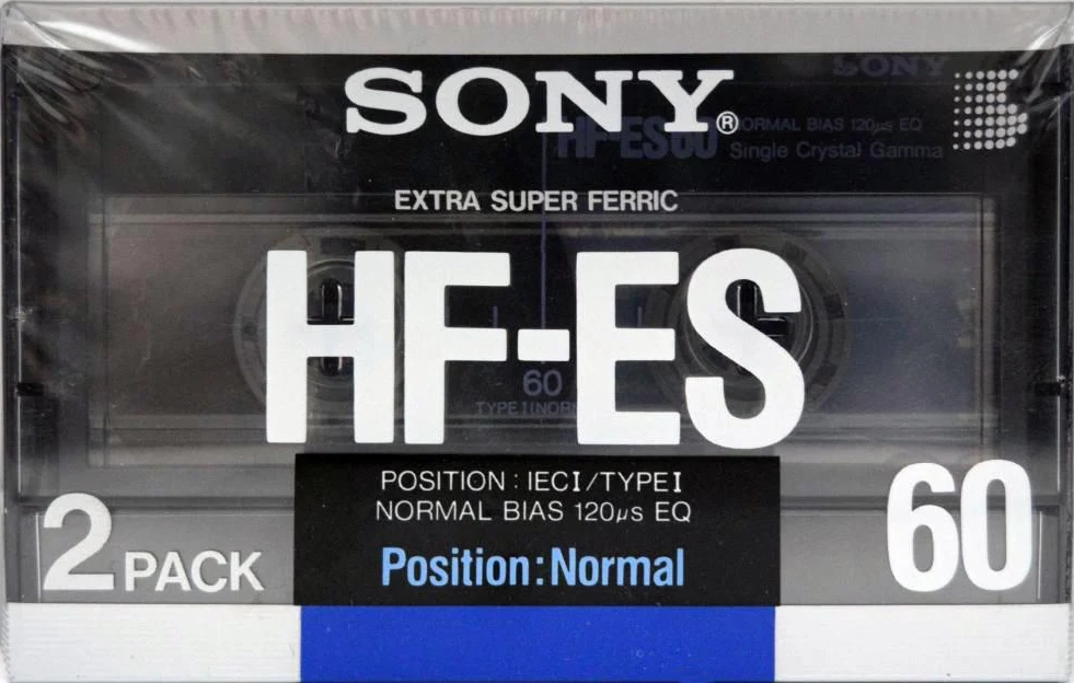 2 pack Sony HF-ES 60 Type I Normal 1988 Europe