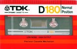 Compact Cassette TDK D 180 Type I Normal 1982 Australia, Europe