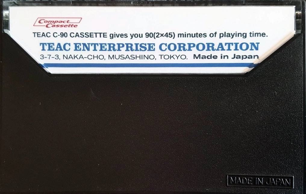 Compact Cassette Teac 90 Type I Normal 1979 Japan