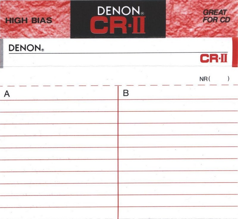 Compact Cassette Denon CR-II 60 "CR-2 60E" Type II Chrome 1994 North America