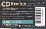 Compact Cassette AXIA PS-IIx 50 Type II Chrome 1989 Japan