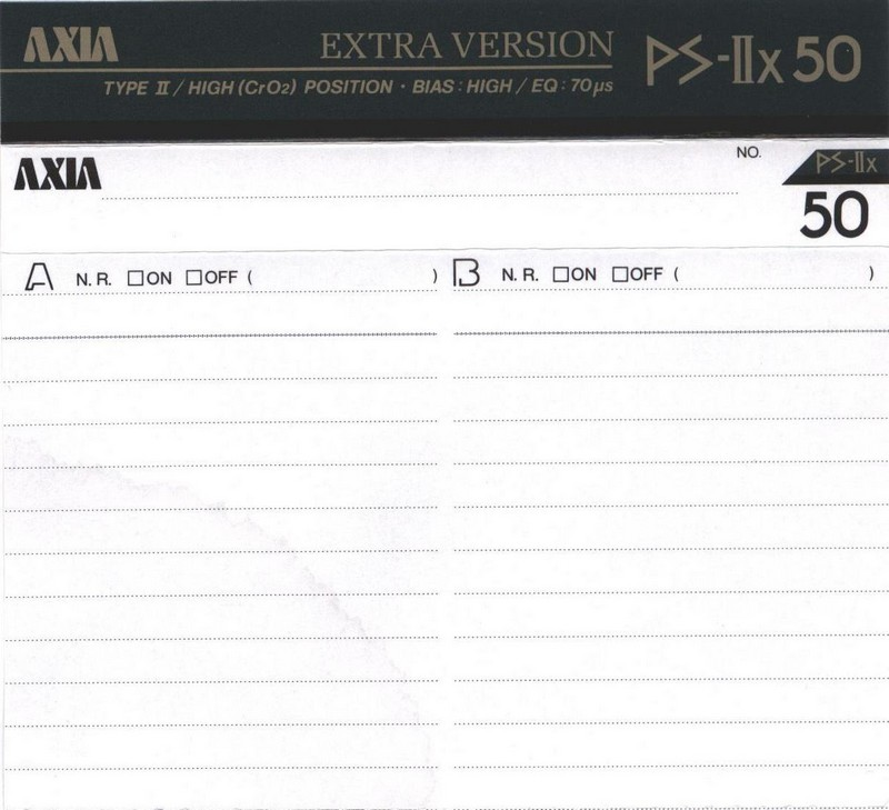 Compact Cassette AXIA PS-IIx 50 Type II Chrome 1989 Japan