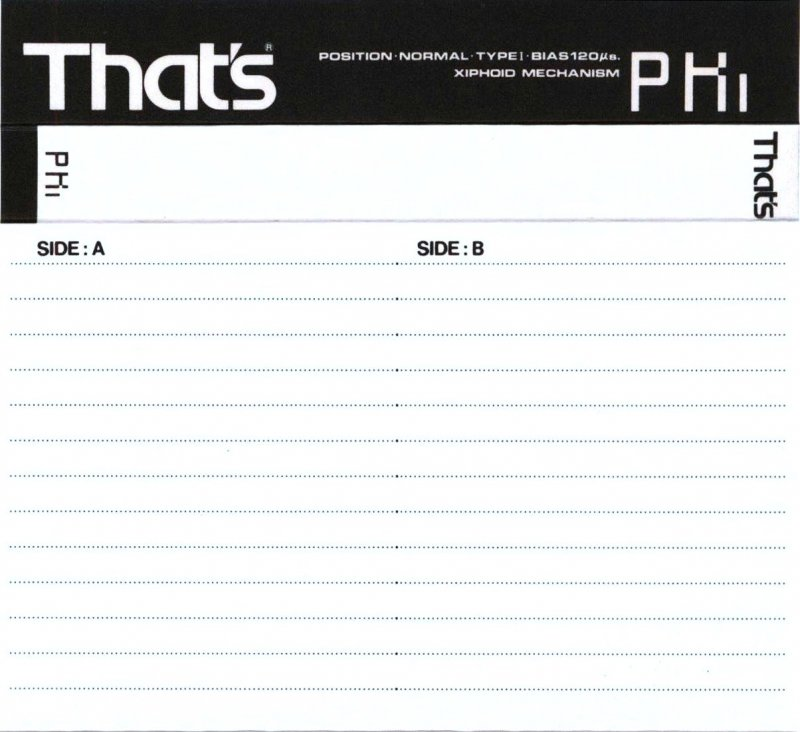 Compact Cassette Thats PH-I 46 Type I Normal 1988 Japan