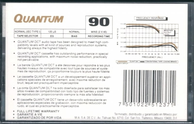 Compact Cassette Quantum DCT 90 Type I Normal Mexico