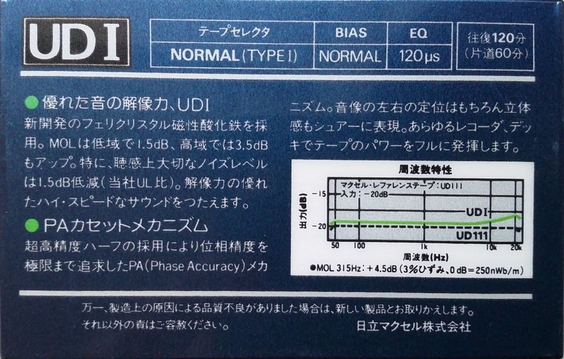 Compact Cassette: Maxell / Hitachi Maxell - UDI 120