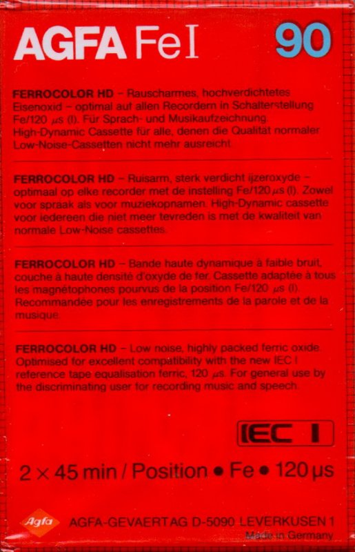 Compact Cassette: AGFA  - Ferrocolor HD 90