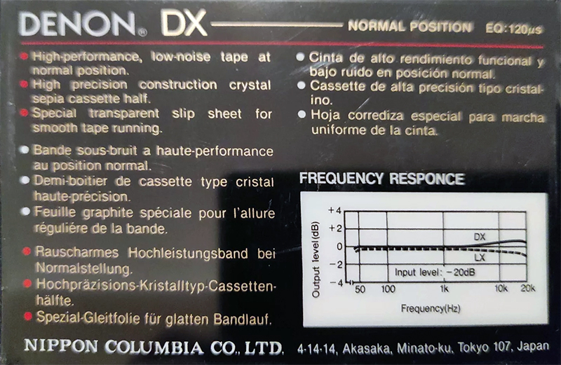 Compact Cassette Denon DX 46 Type I Normal 1990 Europe