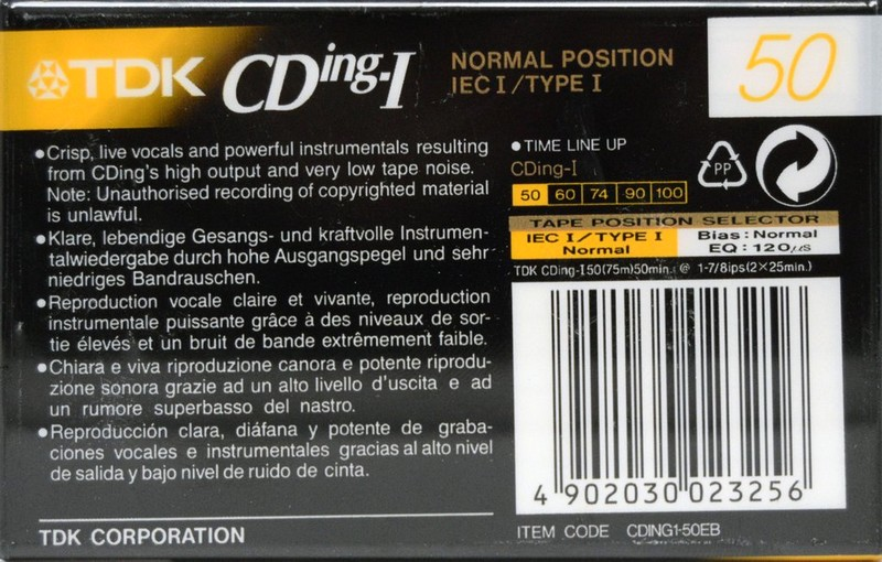 Compact Cassette: TDK  - CDing-I 50