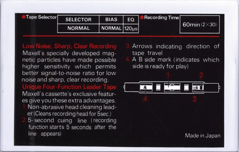 Compact Cassette Maxell LN 60 Type I Normal 1980 Near East