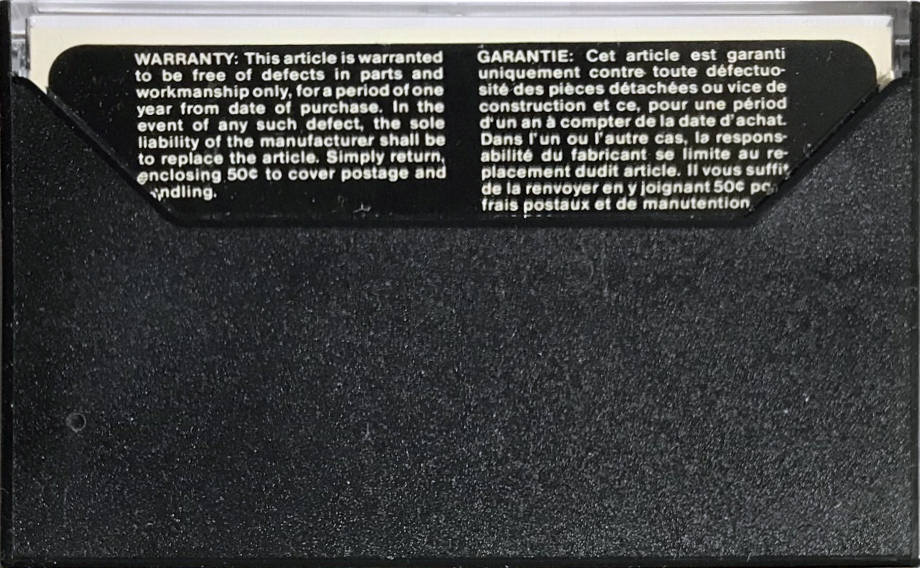 Compact Cassette Audio Magnetics XLN 90 Type I Normal 1979 Canada