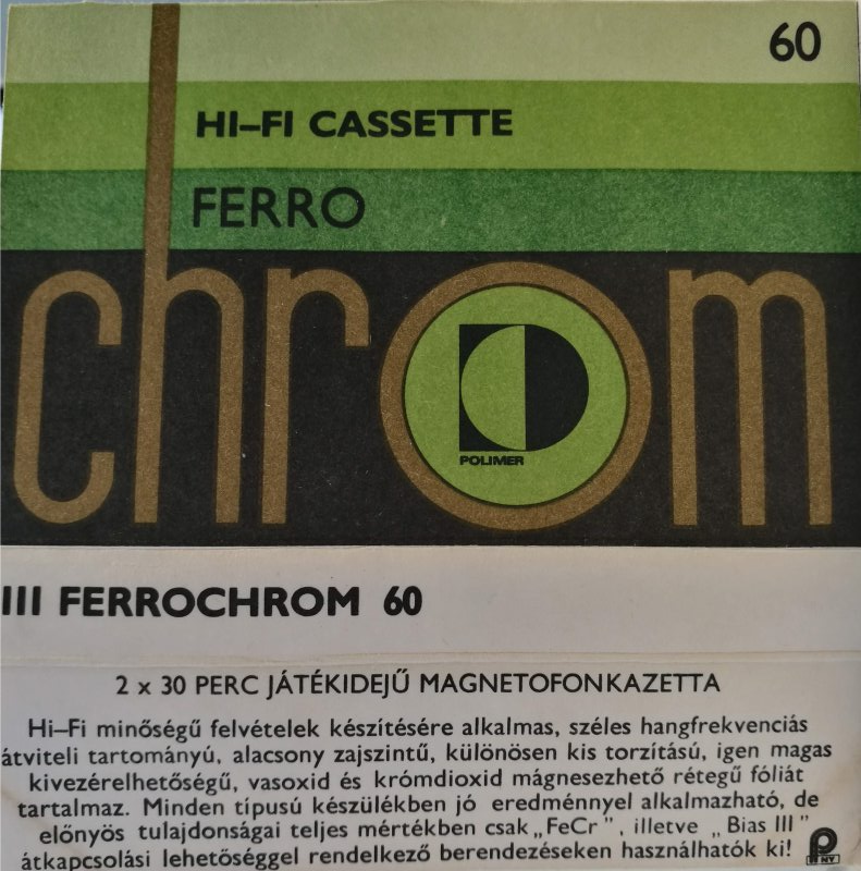 Compact Cassette Polimer 60 Type III Ferro Chrome 1983 Hungary