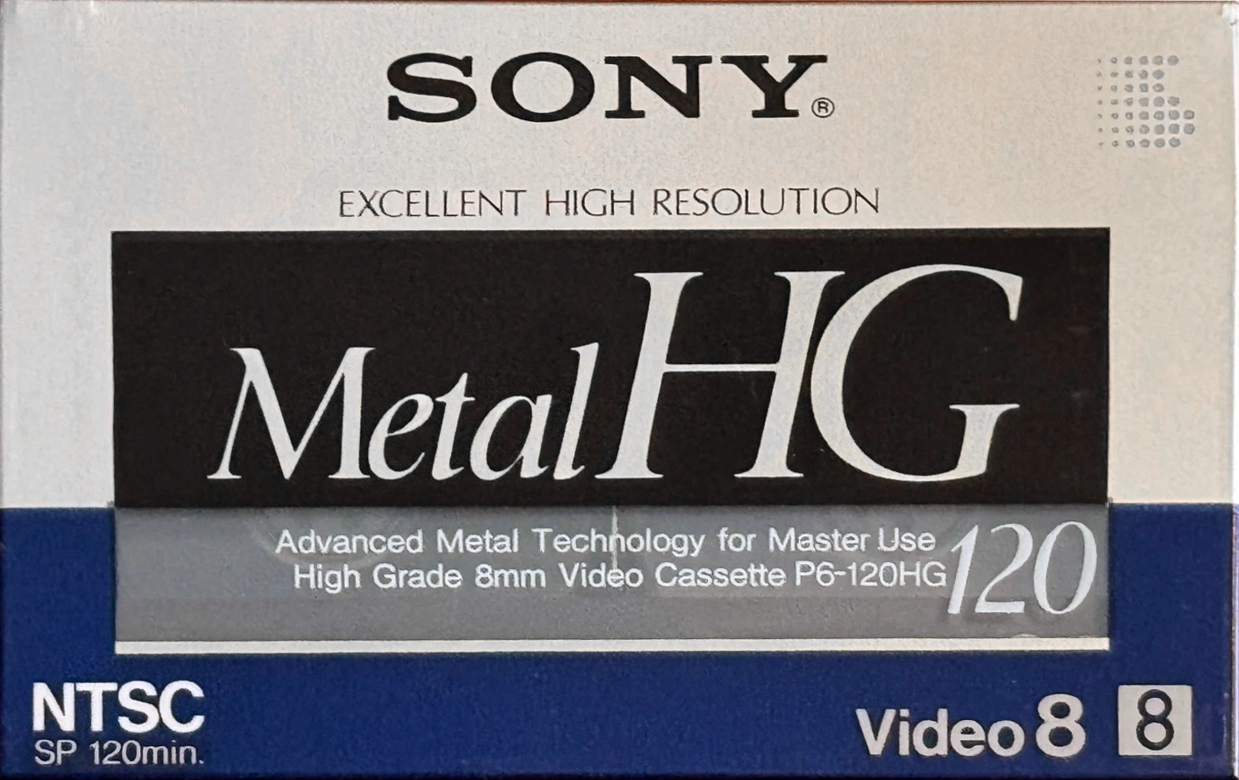 Video8, Hi8, Digital8 Sony HG 120 "P6-120HGA" Type IV Metal 1989 North America