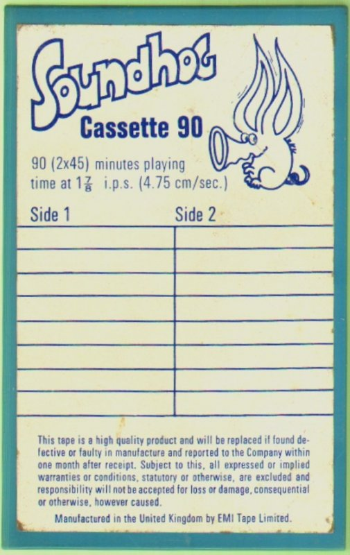 Compact Cassette:  EMI - Soundhog 90