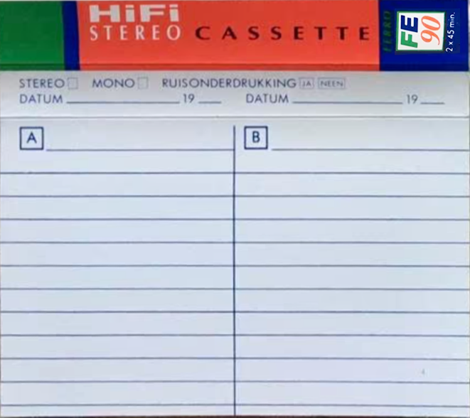 Compact Cassette Sound and Vision FE 90 Type I Normal 1988 Netherlands