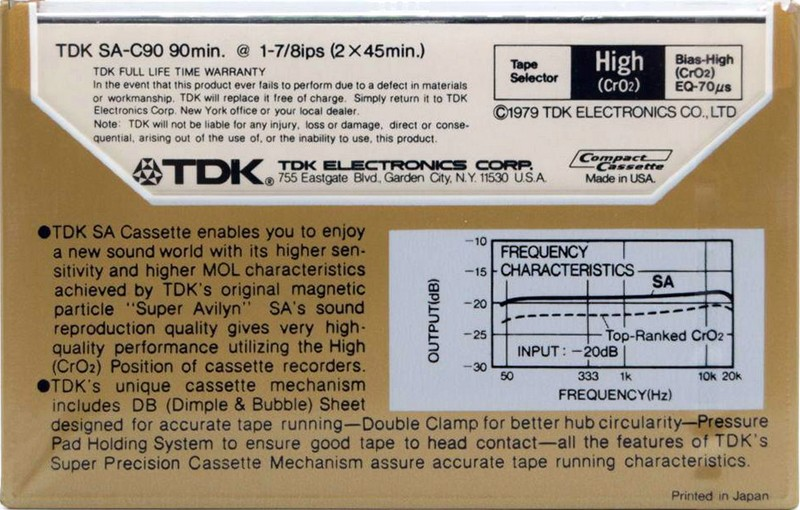 Compact Cassette: TDK  - SA 90