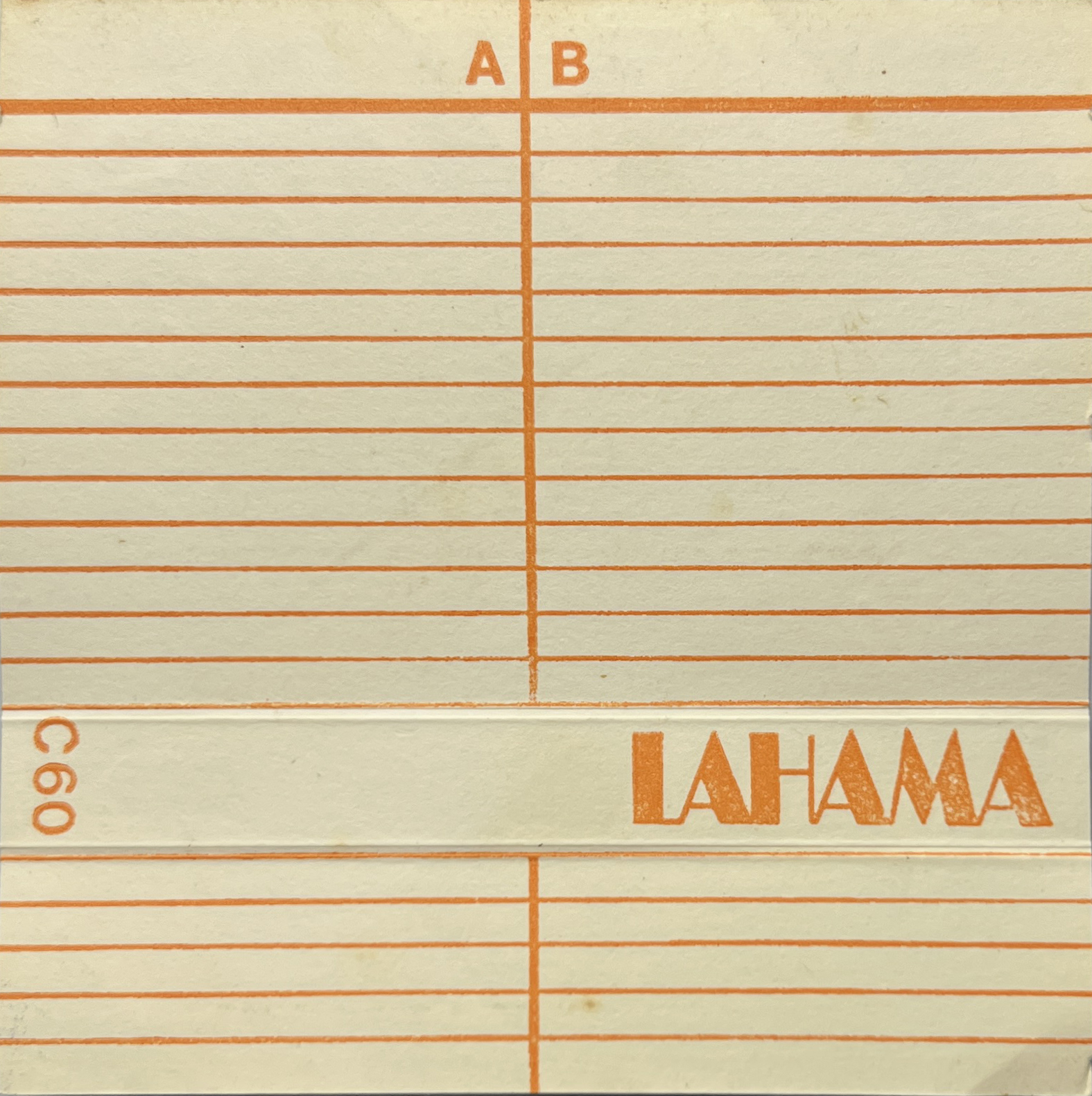 Compact Cassette Lahama 60 Type I Normal Unknown Country