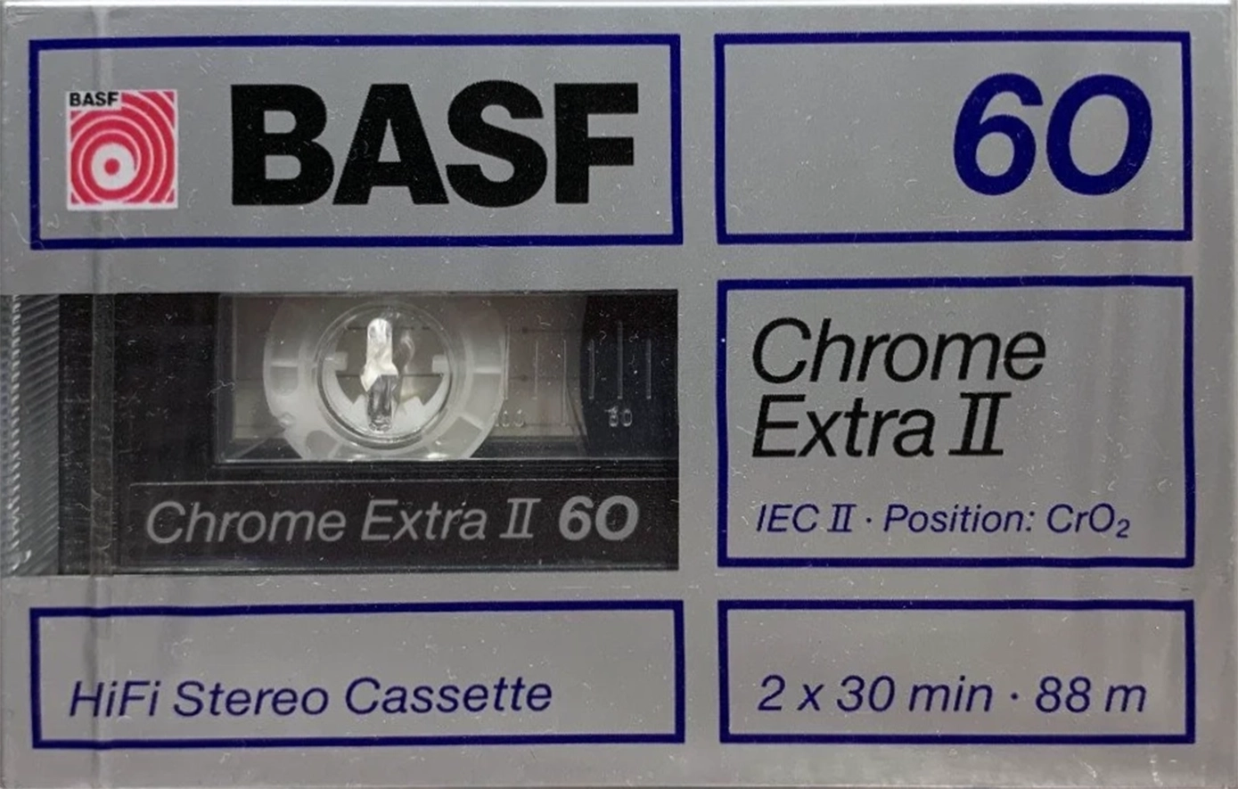 Compact Cassette BASF Chrome Extra II 60 Type II Chrome 1989 USA
