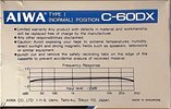 Compact Cassette Aiwa DX 60 Type I Normal Worldwide