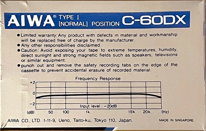 Compact Cassette: Unknown Aiwa - DX 60