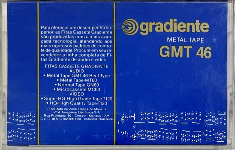 Compact Cassette Gradiente 46 "GMT" Type IV Metal Latin America