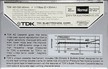 Compact Cassette TDK AD 60 Type I Normal 1979 USA