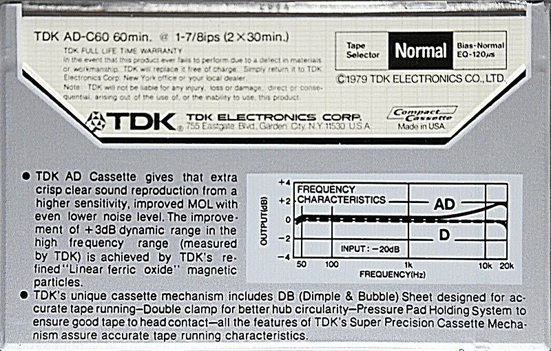 Compact Cassette: TDK  - AD 60