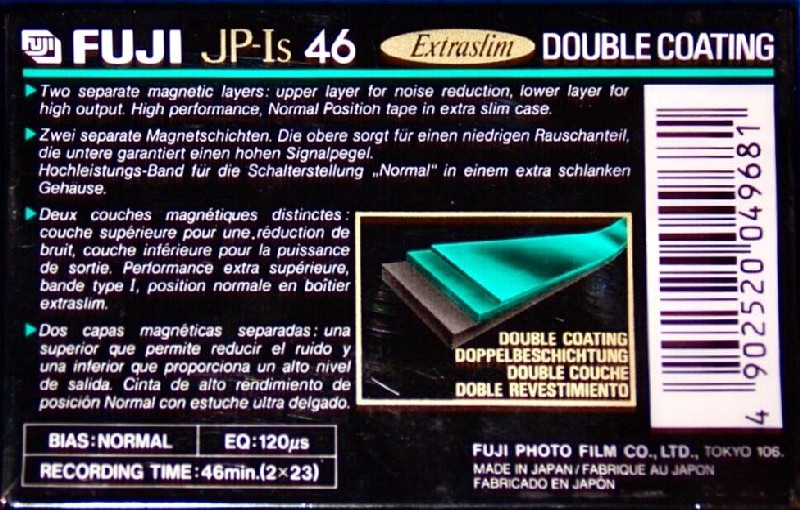 Compact Cassette Fuji JP-Is 46 Type I Normal 1993 Europe