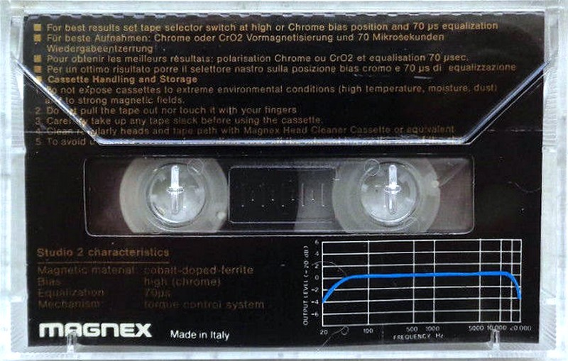Compact Cassette Magnex Studio 2 60 Type II Chrome 1979 Europe