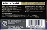 Compact Cassette Sony UX turbo 60 Type II Chrome 1990 North America