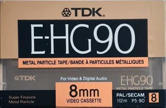 Video8, Hi8, Digital8 TDK 90 "P5-90EHG" Type IV Metal 1989 Europe