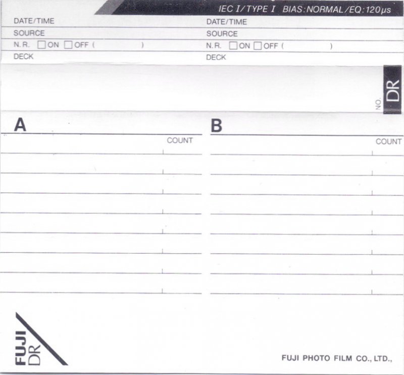Compact Cassette Fuji DR 60 Type I Normal 1990 Europe