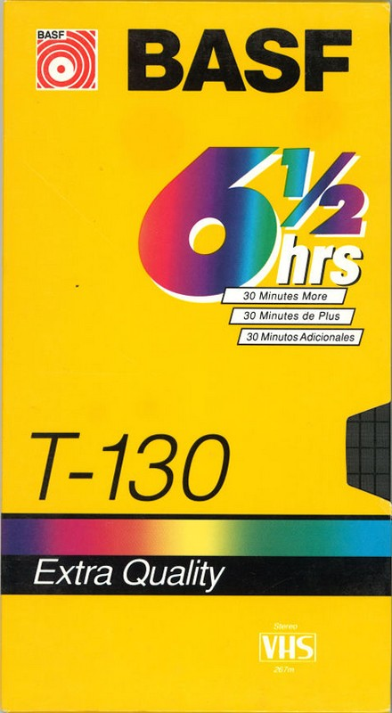 VHS, Video Home System BASF Extra Quality 130 Type I Normal 1988 North America