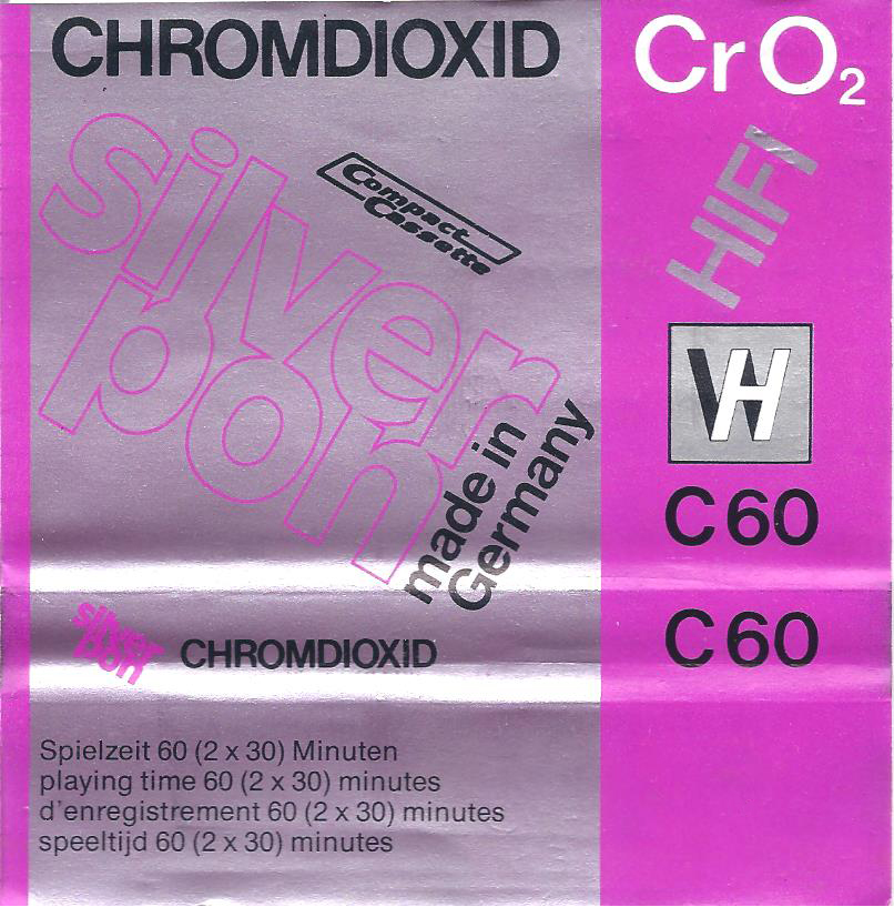 Compact Cassette Silver Pon 60 Type II Chrome Germany