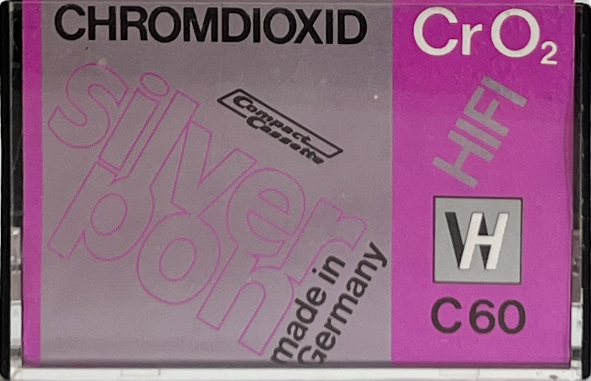 Compact Cassette Silver Pon 60 Type II Chrome Germany