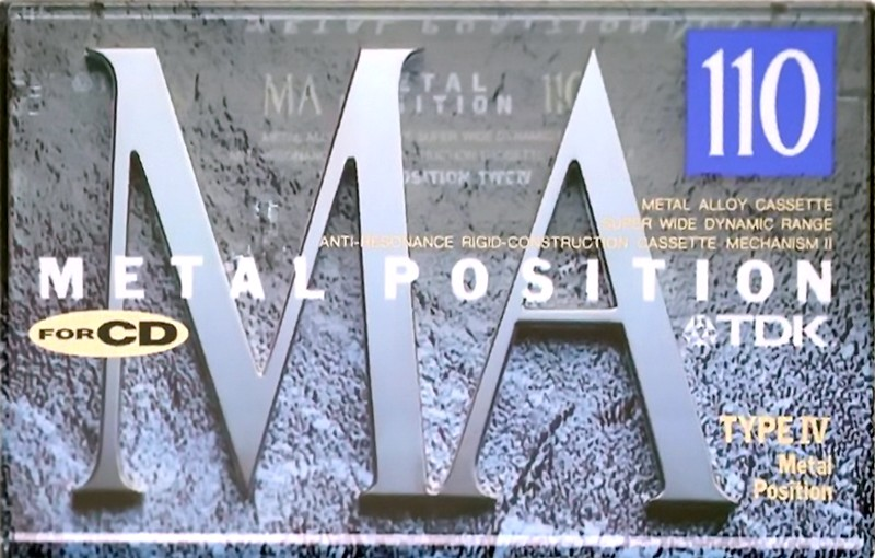 Compact Cassette TDK MA 110 "MA-110A" Type IV Metal 1993 Japan