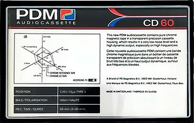 Compact Cassette:  PDM - CD 60