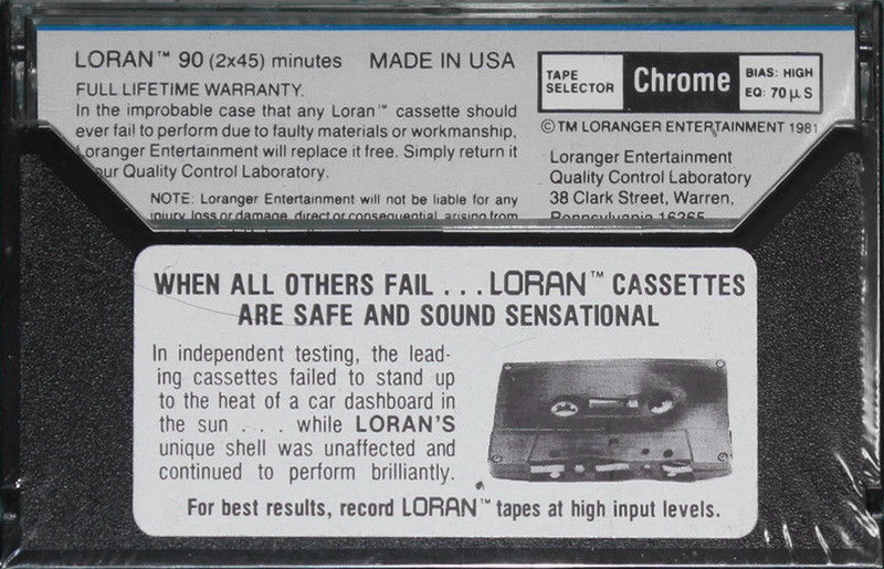 Compact Cassette Loran 90 Type II Chrome 1981 USA