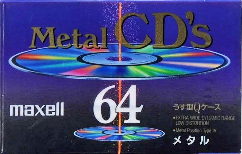 Compact Cassette Maxell Metal CD's 64 "MCDS-64" Type IV Metal 1992 Japan