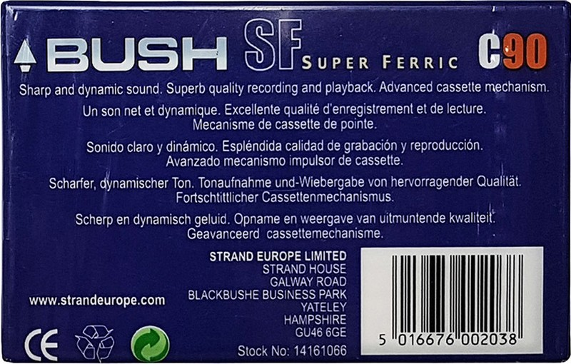Compact Cassette Bush SF 90 Type I Normal 1998 Europe